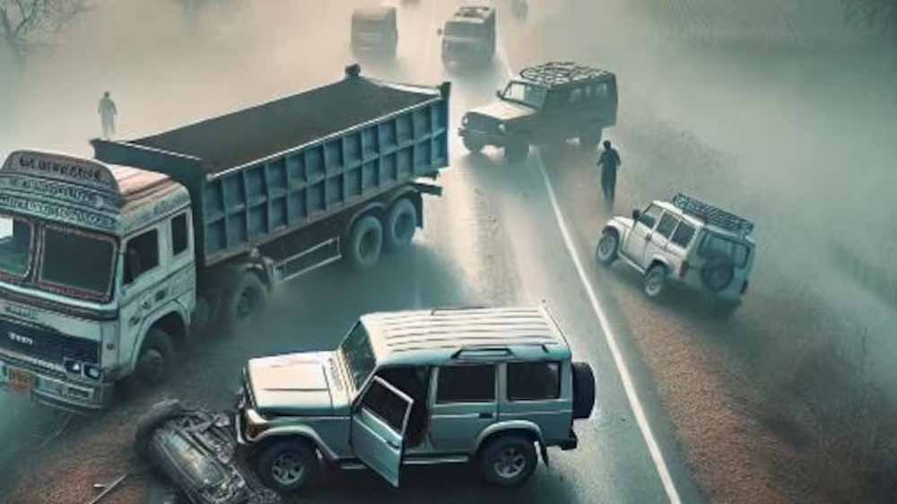 मध्य प्रदेश के सागर जिले में दर्दनाक सड़क हादसे में चार लोगों की मौत, ट्रक और SUV के बीच हुई टक्कर