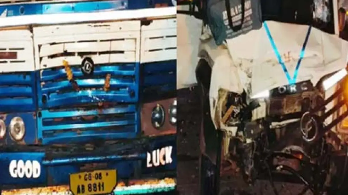 रायपुर में तेज रफ्तार डस्टर कार ट्रक से टकराई