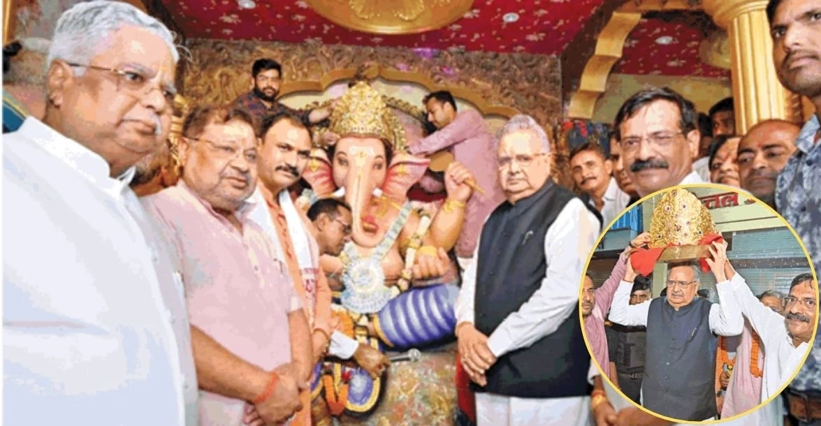 रायपुर पंडाल में बप्पा को 75 लाख का मुकुट